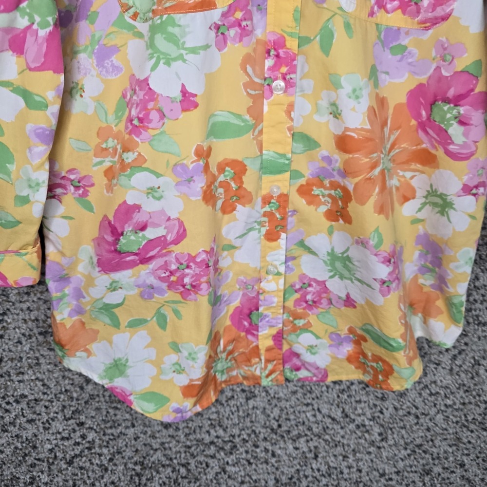 Chaps Top Womens Small Multicolored Button Up Floral Print Blouse‎ Cotton Ladies - Picture 5 of 7